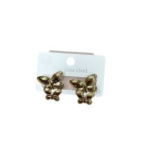 Stainless steel Gold Butterfly Stud Earrings Jewelry gift fashion design